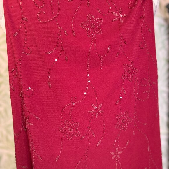 Vintage (90s) Per Seption Burgundy Beaded Evening Gown - Size Small - Picture 3 of 7